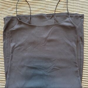 Abercrombie & Fitch Gray Fitted Sleeveless Camisole Dress